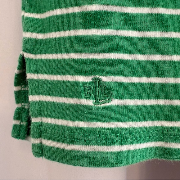Lauren Ralph Lauren Green White Stripe Boatneck Tee XS - Picture 4 of 6
